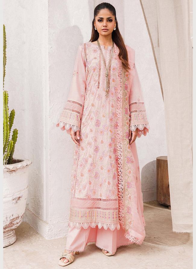 Heavy Cotton Pink Traditional Wear Embroidery Work Pakistani Suit